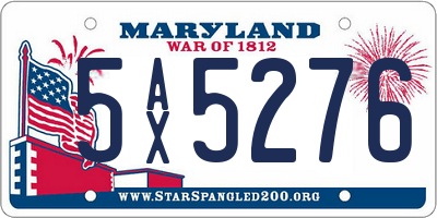 MD license plate 5AX5276