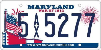 MD license plate 5AX5277