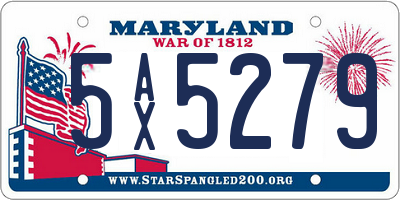 MD license plate 5AX5279