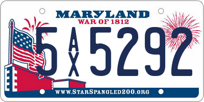 MD license plate 5AX5292