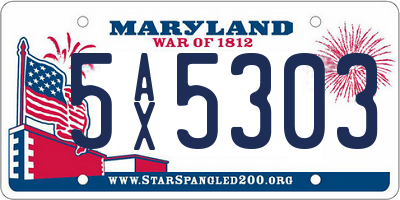 MD license plate 5AX5303