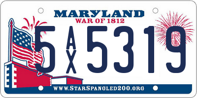 MD license plate 5AX5319