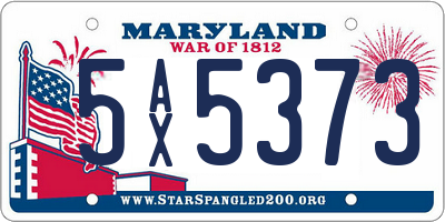 MD license plate 5AX5373