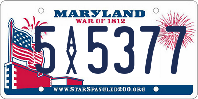 MD license plate 5AX5377