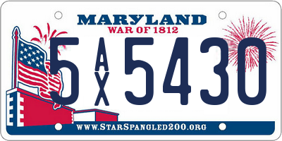 MD license plate 5AX5430