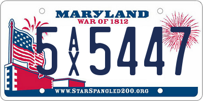 MD license plate 5AX5447