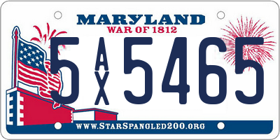 MD license plate 5AX5465