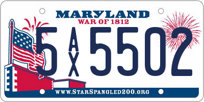 MD license plate 5AX5502