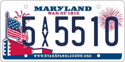 MD license plate 5AX5510