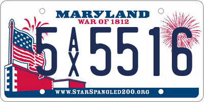 MD license plate 5AX5516
