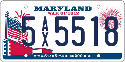 MD license plate 5AX5518