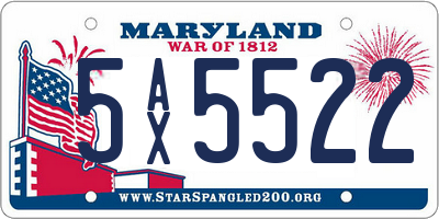 MD license plate 5AX5522