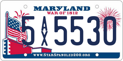 MD license plate 5AX5530