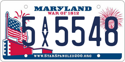 MD license plate 5AX5548