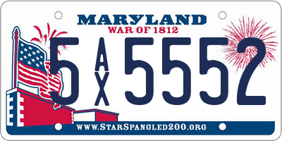 MD license plate 5AX5552