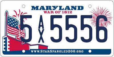 MD license plate 5AX5556