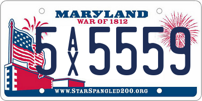 MD license plate 5AX5559