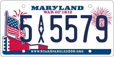 MD license plate 5AX5579