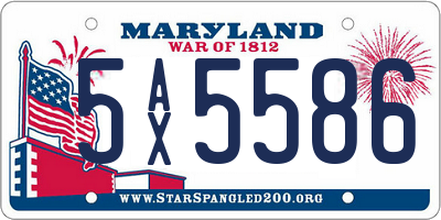 MD license plate 5AX5586