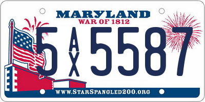 MD license plate 5AX5587