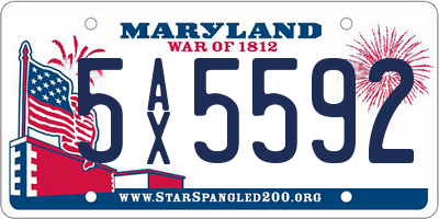 MD license plate 5AX5592
