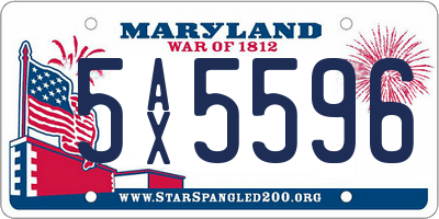 MD license plate 5AX5596