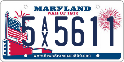 MD license plate 5AX5611