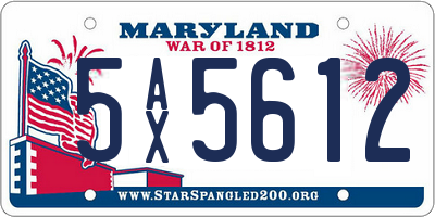 MD license plate 5AX5612