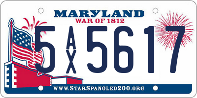 MD license plate 5AX5617
