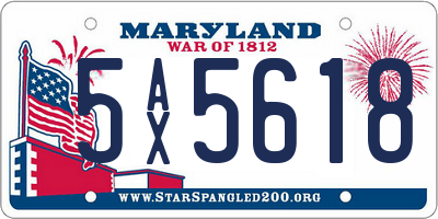 MD license plate 5AX5618