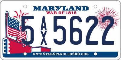 MD license plate 5AX5622