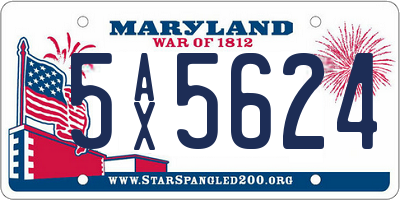 MD license plate 5AX5624