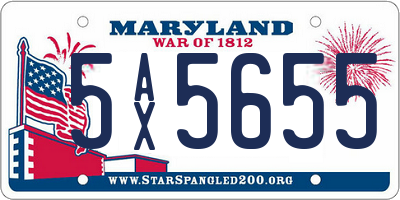 MD license plate 5AX5655