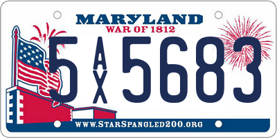 MD license plate 5AX5683