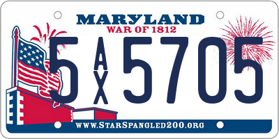 MD license plate 5AX5705