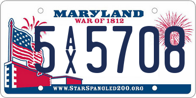MD license plate 5AX5708