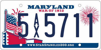 MD license plate 5AX5711
