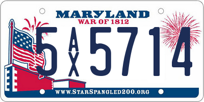 MD license plate 5AX5714