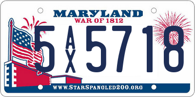 MD license plate 5AX5718