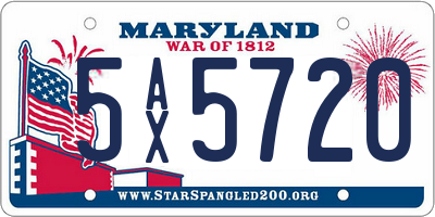MD license plate 5AX5720
