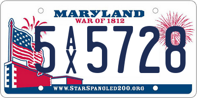 MD license plate 5AX5728