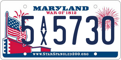 MD license plate 5AX5730