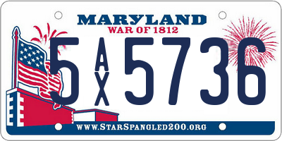 MD license plate 5AX5736