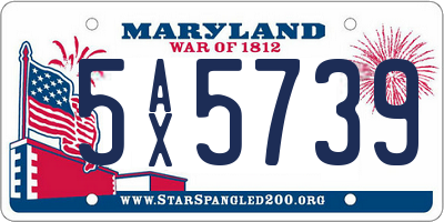 MD license plate 5AX5739