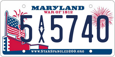 MD license plate 5AX5740