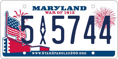 MD license plate 5AX5744