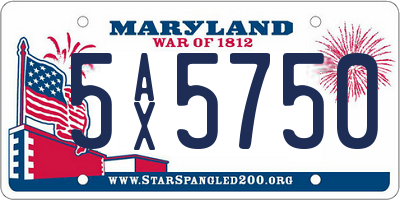 MD license plate 5AX5750