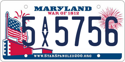 MD license plate 5AX5756
