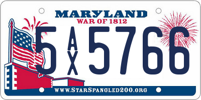 MD license plate 5AX5766