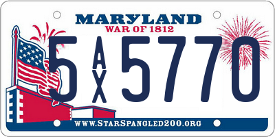 MD license plate 5AX5770